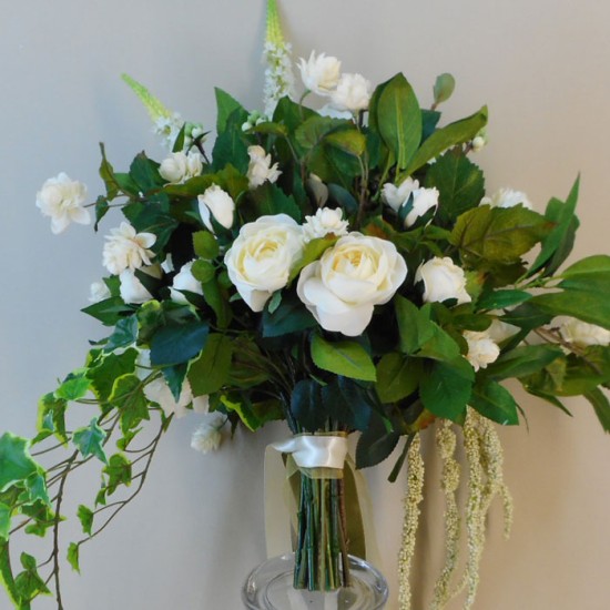 Loweswater Faux Flowers Wedding Bouquet Cream Artificial Wedding Flowers